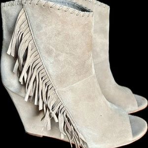 ASH Suede Booties, size 41, Stone Colour, all leather upper, sole and interior